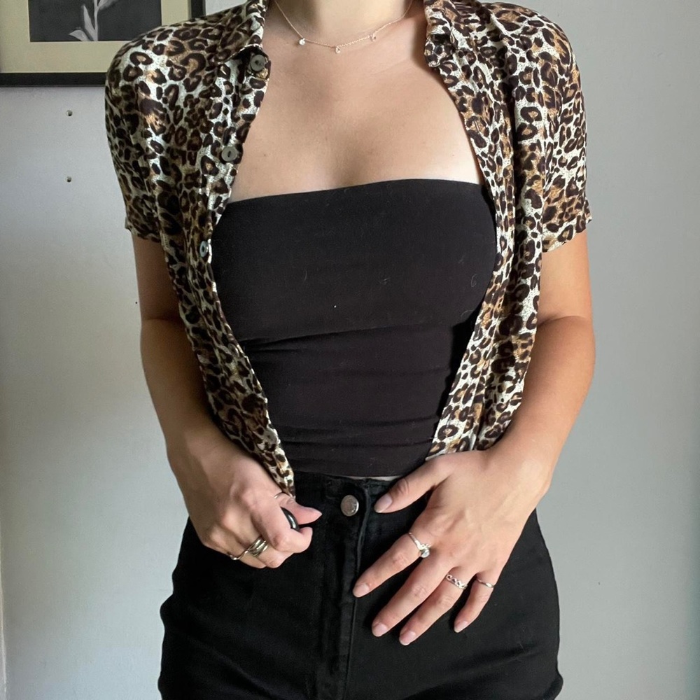 Cheetah/Leopard Print Button Down